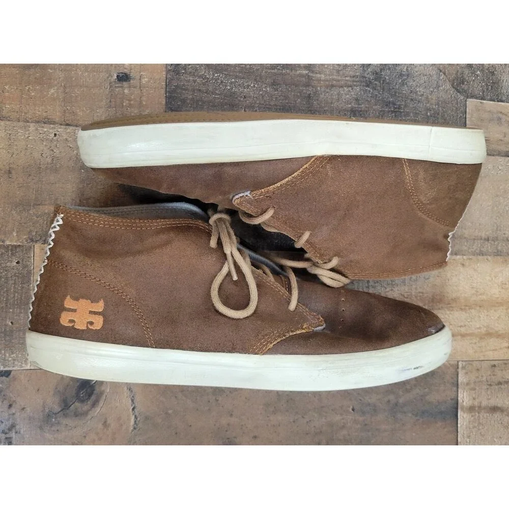 IPATH Langston Brown Leather High Top Suede Chukka Sneakers Skate Shoes‎ Mens 12